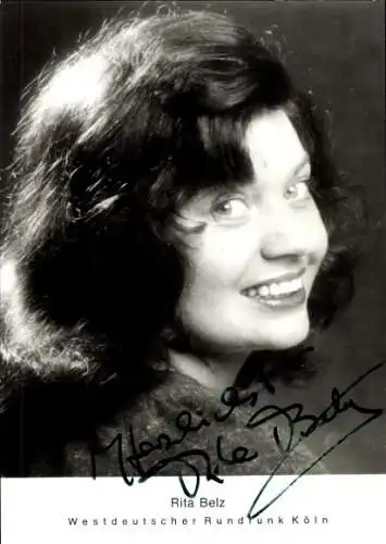 Ak Schauspielerin Rita Belz, Portrait, Autogramm