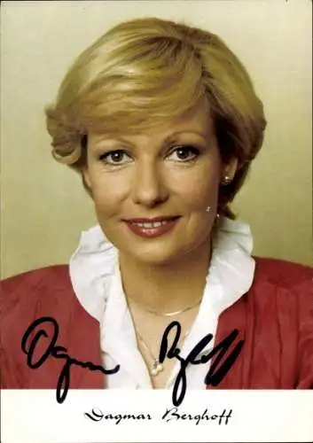 Ak Schauspielerin Dagmar Berghoff, Portrait, Autogramm