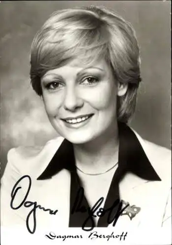 Ak Schauspielerin  Dagmar Berghoff, Portrait, Autogramm