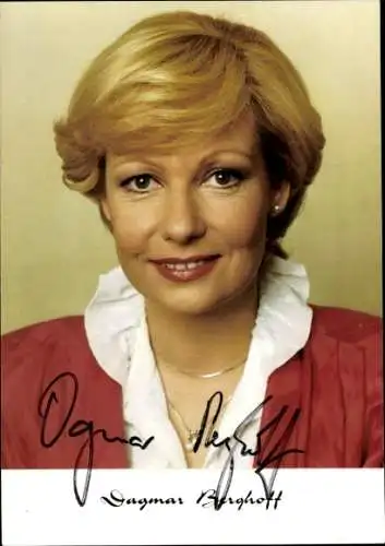 Ak Schauspielerin  Dagmar Berghoff, Portrait, Autogramm