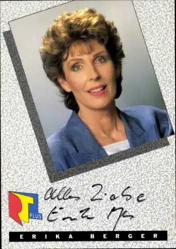 Ak Schauspielerin Erika Berger, Portrait, Autogramm