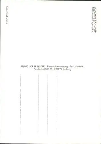 Ak Schauspieler Joachim Brauner, Portrait, Autogramm