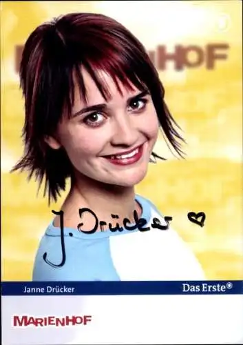 Ak Schauspielerin Janne Drücker, Portrait, Autogramm