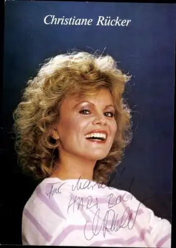 Ak Schauspielerin Christiane Rücker, Portrait, Autogramm