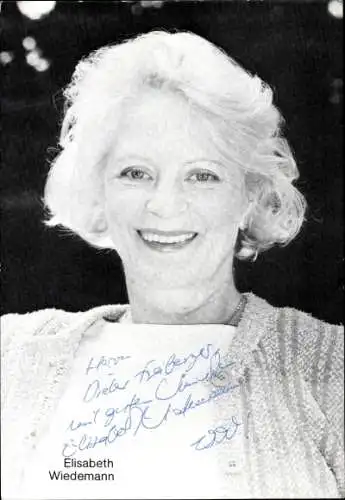 Ak Schauspielerin Elisabeth Wiedemann, Portrait, Autogramm