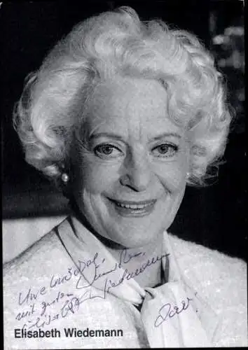 Ak Schauspielerin Elisabeth Wiedemann, Portrait, Autogramm