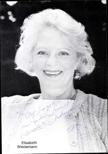 Ak Schauspielerin Elisabeth Wiedemann, Portrait, Autogramm