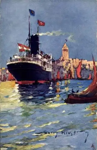 Künstler Ak Heusser, H., Passagierdampfer, Österreichischer Lloyd