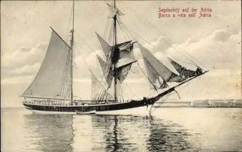 Ak Segelschiff auf der Adria