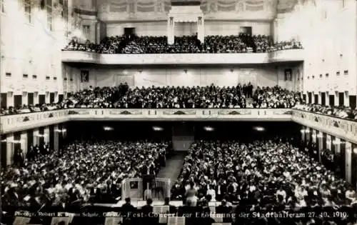 Ak Görlitz in der Lausitz, Festkonzert zur Eröffnung der Stadthalle am 27. Oktober 1910