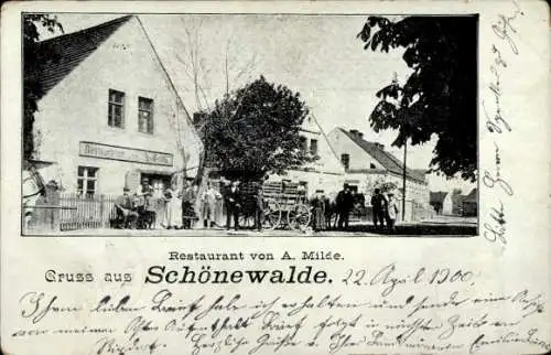 Ak Schönewalde Brandenburg, Restaurant A. Milde