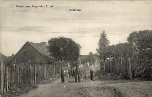 Ak Herzfelde Soldin Neumark Ostbrandenburg, Dorfstraße