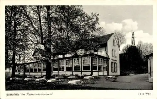 Ak Hiddesen Detmold in Nordrhein Westfalen, Gaststätte am Hermannsdenkmal