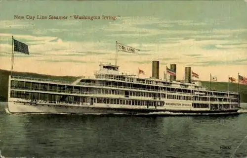 Ak Steamer Washington Irving, New-Day-Line