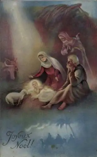 Ak Glückwunsch Weihnachten, Maria, Josef, Jesuskind