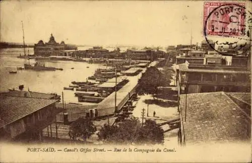 Ak Port Said Ägypten, Rue de la Compagnie du Canal