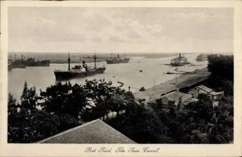 Ak Port Said Ägypten, Suezkanal