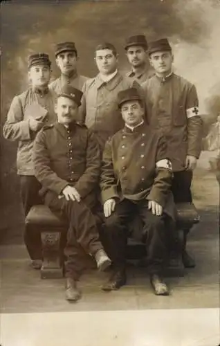 Foto Ak Französische Soldaten in Uniformen, Gruppenfoto