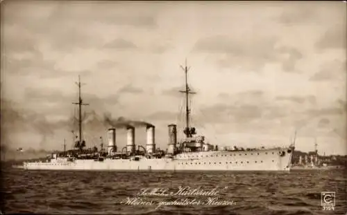 Ak Deutsches Kriegsschiff, SMS Karlsruhe, Kleiner geschützter Kreuzer, Kaiserliche Marine