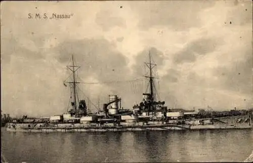 Ak Deutsches Kriegsschiff S.M.S. Nassau, Kaiserliche Marine