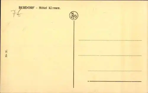 Ak Berdorf Luxemburg, Blick zum Hotel Kinnen