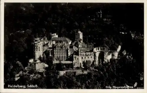 Ak Heidelberg am Neckar, Schloss, Fliegeraufnahme