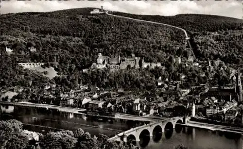 Ak Heidelberg am Neckar, Teilansicht, Blick vom Philosophenweg