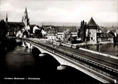 Ak Konstanz am Bodensee, Rheinbrücke