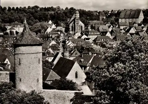 Ak Schwäbisch Hall in Württemberg, Wehrturm, Stadtmauer, Teilansicht