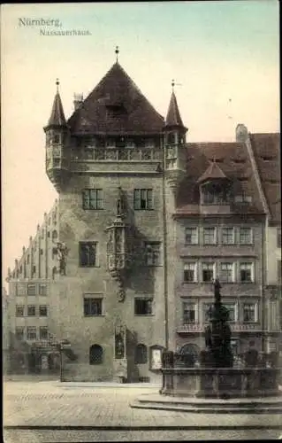 Ak Nürnberg in Mittelfranken, Nassauerhaus, Brunnen