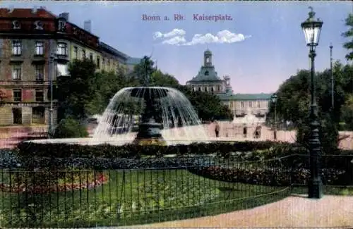 Ak Bonn am Rhein, Kaiserplatz, Springbrunnen