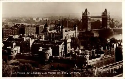 AK London City England, Tower Bridge und Tower