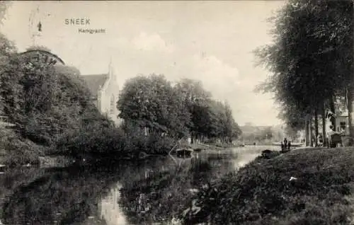 Ak Sneek-Friesland Niederlande, Kerkgracht