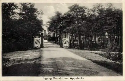 Ak Appelscha Fryslân Niederlande, Eingang zum Sanatorium