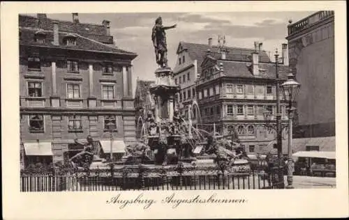 Ak Augsburg, Augustusbrunnen