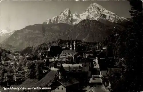 Ak Berchtesgaden in Oberbayern, Teilansicht, Watzmann