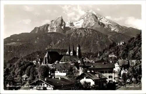 Ak Berchtesgaden in Oberbayern, Teilansicht, Watzmann