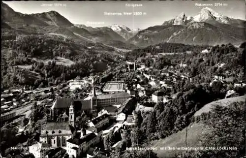 Ak Berchtesgaden in Oberbayern, Jennerbahn, vom Cafe Lockstein gesehen, Watzmann, Königssee