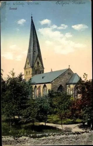 Ak Soest in Westfalen, Reformierte Kirche, der schiefe Turm