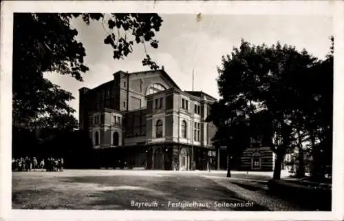 Ak Bayreuth in Oberfranken, Festspielhaus, Seitenansicht