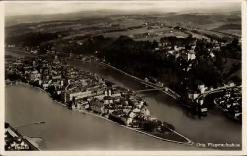 Ak Passau in Niederbayern, Fliegeraufnahme