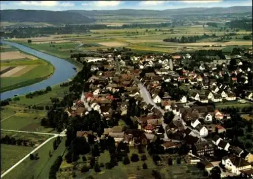 Ak Boffzen an der Weser, Totalansicht, Panorama