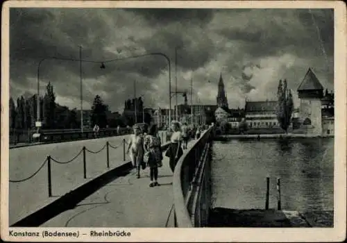 Ak Konstanz am Bodensee, Rheinbrücke