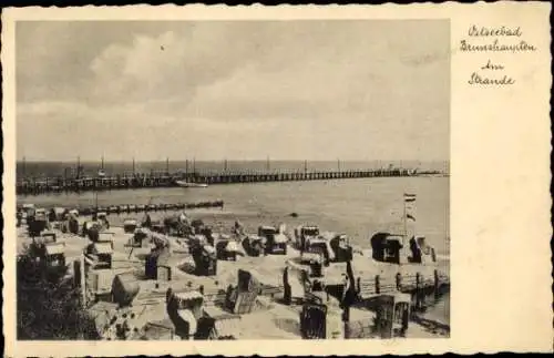 Ak Ostseebad Brunshaupten Kühlungsborn, Strand, Seebrücke, Strandkörbe