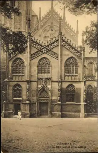 Ak Münster in Westfalen, Dom, Südportal (Paradies)