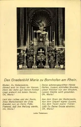 Ak Bornhofen am Rhein, Gnadenbild Maria, Liedtext Mutter, Du Gebenedeite, Lotte Tiedemann