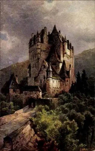 Künstler Ak Astudin, Wierschem an der Mosel, Burg Eltz