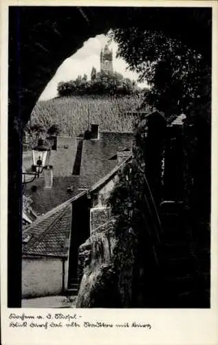 Ak Cochem an der Mosel, altes Stadttor, Burg