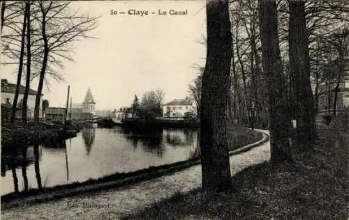 Ak Claye Seine et Marne, Canal