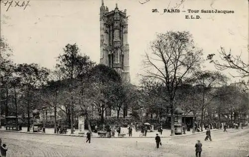 Ak Paris IV, Boulevard de Sebastopol, Tour Saint Jacques